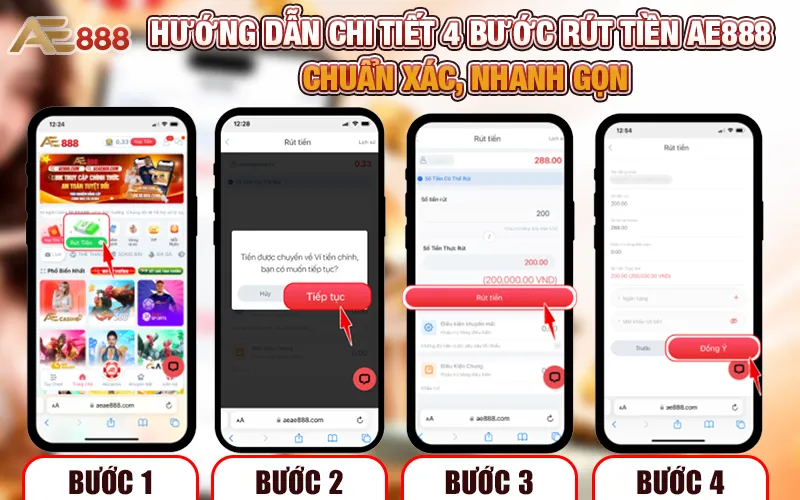4 bước rút tiền AE88 chuẩn xác