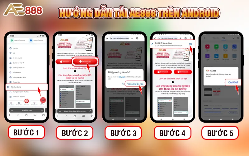 Hướng dẫn tải AE888 trên Android