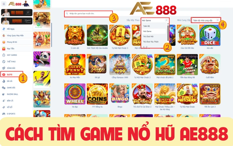 Cách tìm game nổ hũ AE888